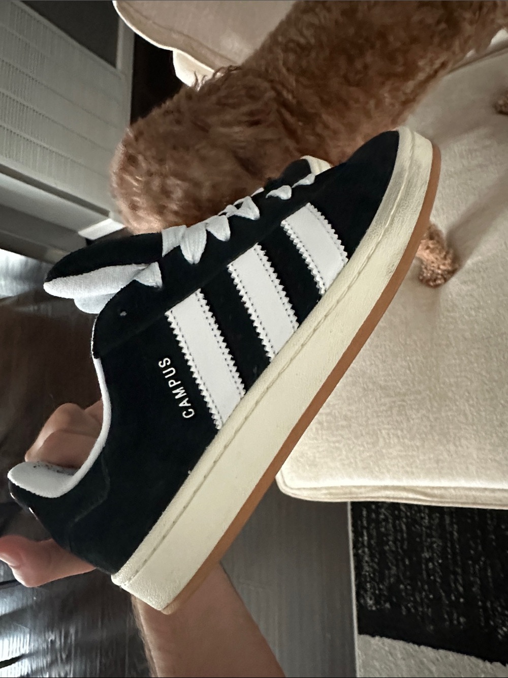adidas Campus Black and White Suede Sneakers